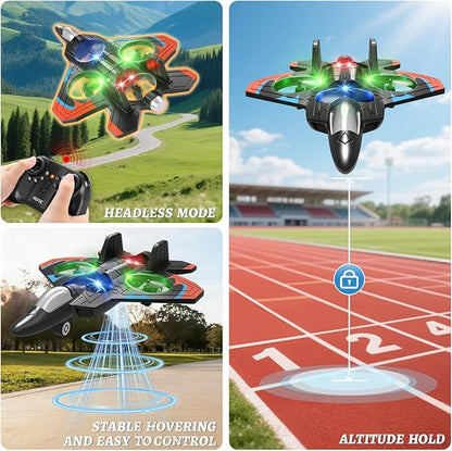 Foam Remote Control Airplanes with 3 Batteries RC Planes for Kids Adults 8-16 RC Airplane Fighter Jet with Light 360° Flip Fighter Jet Toys Stunt Roll Airplane Toy Gifts for Kids Boys