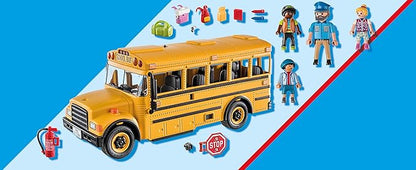 Playmobil School Bus with Accessories and 4 Figures