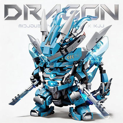 Dragon Mecha TransformingMechanical Robot Dragon-Shaped Model Building Block Toy Set Cool Warrior Suitable as a Christmas Birthday Gift for Adults or Children