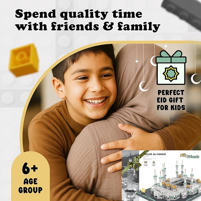Masjid Al Haram Building Blocks Set - Great Mosque of Mecca Architecture Model Kit 2000+ PCS - Islamic Mosque Educational Construction Toy for Kids &amp Adults - Muslim Eid Ramadan Hajj &amp Umrah