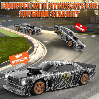 RC Drift car 1/43 Mini Rc Drift car with Gyroscope 2.4GHz Full Proportional Remote control Cars 4WD High Speed Racing with Lights Racing Tires Model Cars Gift for Adults Kids Boys Girls