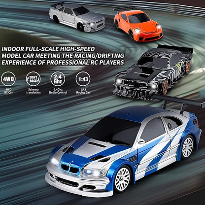 Remote Control Car 2.4GHz High Speed 15KM/H RC Cars Toys1/43 Scale Mini RC Drift Car RTR Mini Racing Vehicle for Adults - Indoor/Outdoor Use (4301 1Battery Box)
