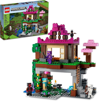 LEGO Minecraft The Training Grounds Toy Building Set 21183 Minecraft Toy for Kids Boys and Girls Age 8+ Years Old Building Kit with House Cave Trapdoor and Ninja Rogue and Bat Minecraft Figures
