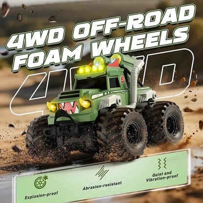 Remote Control Car Waterproof Monster Truck Toys RC Cars for Boys 1:18 Amphibious 4WD All Terrain Off-Road Pickup Toy Trucks Christmas Birthday Gift Boys Girls Kids Ages 6 7 8-12 Years Old