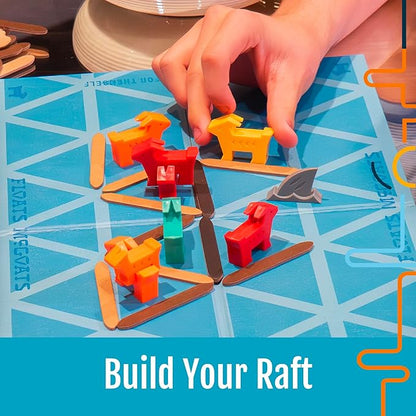 Hootenanny Games Floats McGoats Board Game | Build a Raft &amp Save Your Goats | Perfect for Family Games | 2-4 Players Ages 10+