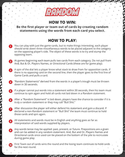 Random Spinner-Based Word Challenge Board Game for 18+ Funny Games Creative Strategy Party Game Spins Creative Wordplay and Card Actions Funny Gen Z College Party Group Player 2–8 Players