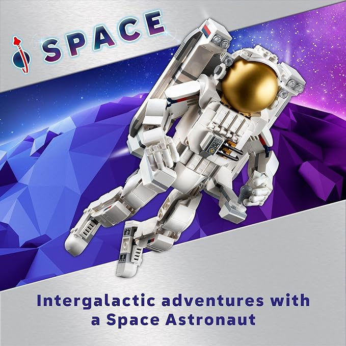 LEGO Creator 3 in 1 Space Astronaut Toy Building Set Transforms from Astronaut Figure to Dog to Viper Jet Space-Themed Gift Idea for Boys and Girls Ages 9 Years Old and Up 31152