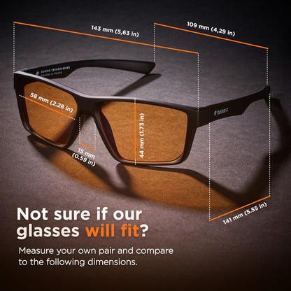 Horus X - Gaming Glasses | Blue Light Blocking Computer Screen Glasses | Anti Fatigue & Eyestrain for Men and Women | Amber