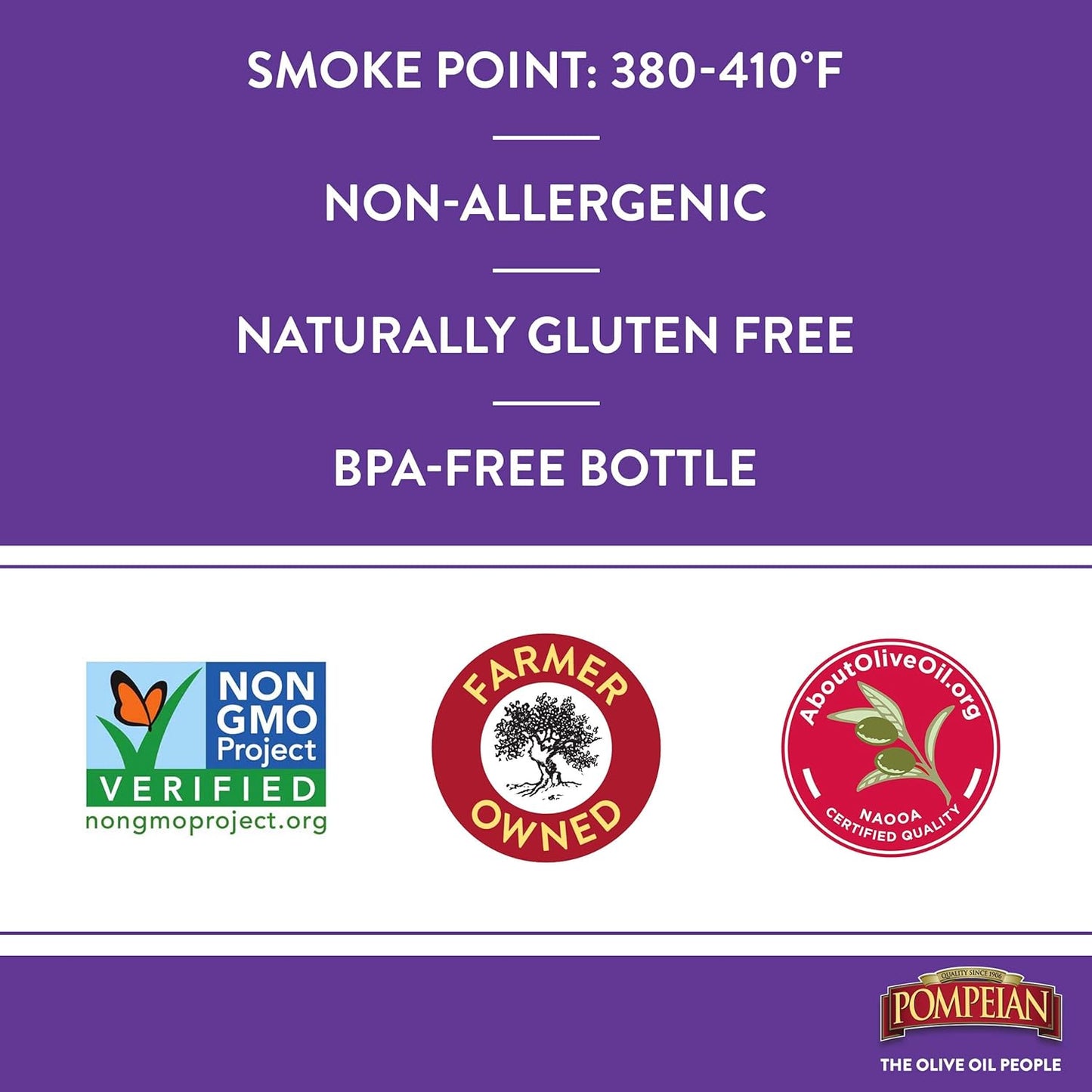 Pompeian Robust Extra Virgin Olive Oil, Contains Polyphenols, First Cold Pressed, 32 Fl Oz