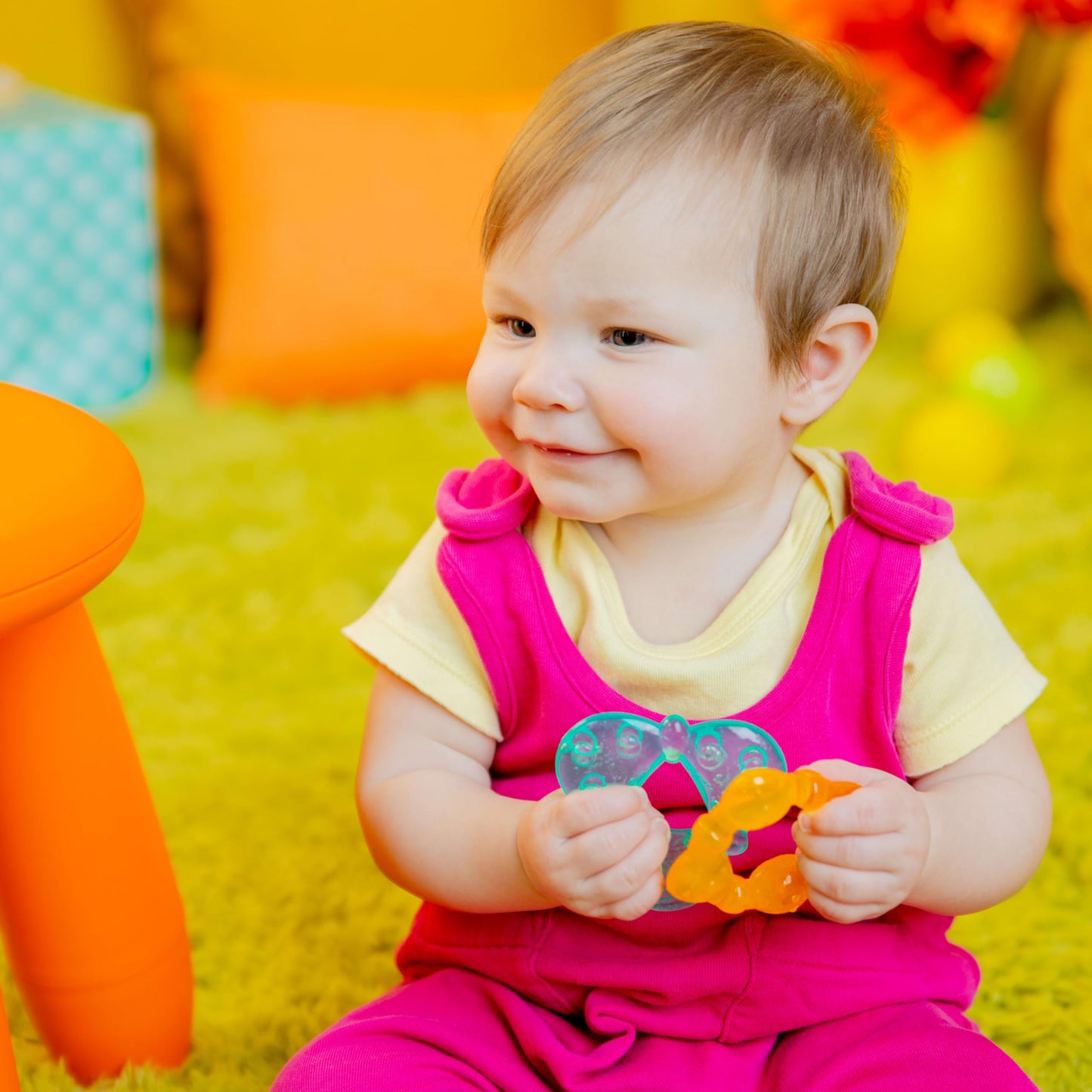 Bright Starts Chill & Teethe Water-Filled BPA-Free Baby Teething Toy, Ages 3 Months+