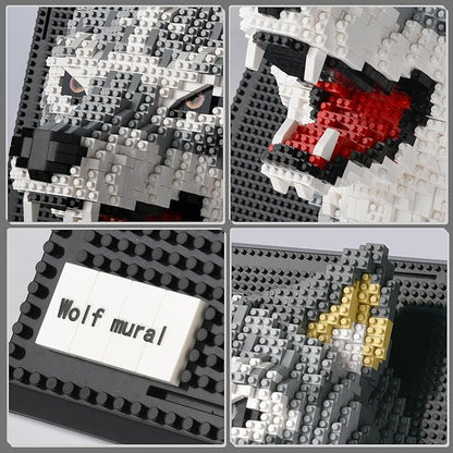 BNG Animal Wall Art Wolf Building Blocks SetsA Wall Decor Set for Adults Who Love Creative Hobbies Gift Toy for Adults (2214 PCS)