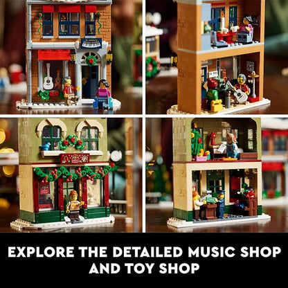 LEGO Holiday Main Street Building Set 10308 for Adults and Family Christmas Village Building Kit Holiday Display Set with Shops Streetcar and 6 Minifigures Christmas Decoration to Build Together