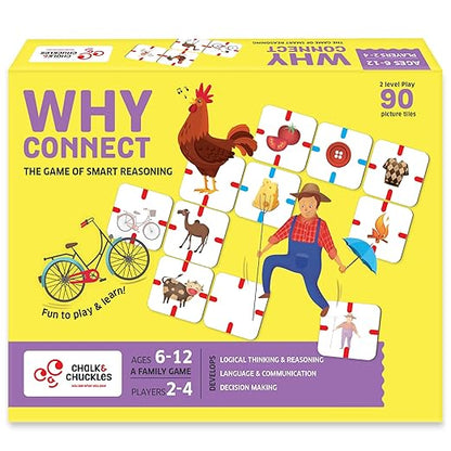 Chalk and Chuckles Why Connect- Logic &amp Language Game for Kids 6+ Families &amp Therapists | Critical Thinking Picture Association Speech Therapy &amp Conversation Game | Gift for Boys &amp
