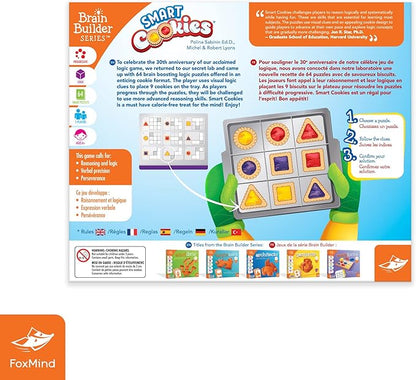 FoxMind Games: Smart Cookies Logic Puzzle Game Deduction Game for Kids Ages 6+ and Brain Teaser Lovers STEM Learning Toy from Brain Builder Series Develops Problem-Solving Skills 1+ Players