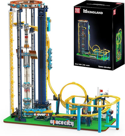 Mould King 11031 Loop Coaster Set Space Elevator Roller Coaster Building Sets Space Amusement Park Funfair Track with Train Idea Gift
