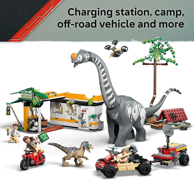 LEGO Jurassic World Raptor &amp Titanosaurus Tracking Mission Kids Toy - Building and Learning Toy for Pretend Play - Dinosaur Action Figures for Boys &amp Girls Ages 7+ - Gift Idea for Birthdays -