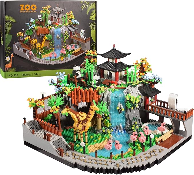 Zoo Micro Mini Bricks Desert Building BlocksCreative Ideals Zoological Park Architecture Toy Present Model for Adults and Kids Age of 14+ 5000 PCS