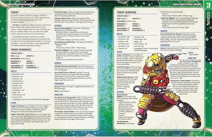 Renegade Game Studios Power Rangers RPG Finster's Monster-Matic Cookbook Sourcebook - Over 100 Threats Hardcover Ages 14+