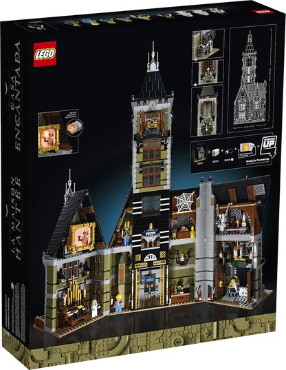 LEGO Icons Haunted House Building Set 10273 Haunted House Kit Creative Crafts for Adults and Family Powered Up Ready Building Kit with 10 Minifigures Halloween Decoration to Build Together