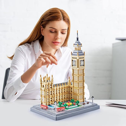 6473PCS Architecture Big Ben Micro Building Blocks Set Modle Kit Present for Adults and Ages of 14+