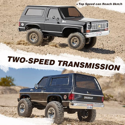 BEEZRC FMS 1/24 RC Crawler Officially Licensed Chevy K5 Blazer RC Car FCX24 RTR RC Pickup Truck SUV 4WD 2.4GHz Hobby RC Model 8km/h Mini car RC Off-Road Remote Control Car (Brown)