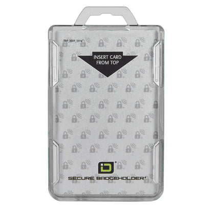 ID Stronghold - RFID Blocking Secure Badge Holder - Duolite 2 Card ID Holder - Poly Carbonate - Heavy Duty Hard Plastic ID Badge Holder - USA Molded and Assembled - FIPS 201 Approved - Clear