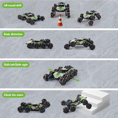 8 Wheels Remote Control Car - Birthday Gifts for 6 7 8 9 10 11 12 Years Old Boys Gesture Sensing RC Stunt Car with Lights &amp Spray &amp 360 Degree Flips 2.4Ghz Climbing Toys for Kids Age 6-12