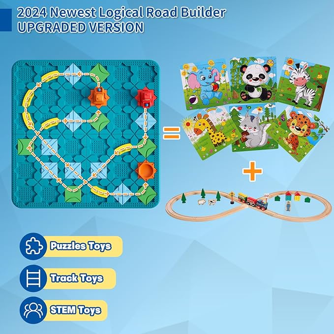 Kids Board Games Learning Toys STEM Educational Logic Kits with 200+ Challenges &amp 4 Difficulty Levels Brain Puzzles Maze Games for Boys Girls Ages 3-10 Birthday Gifts