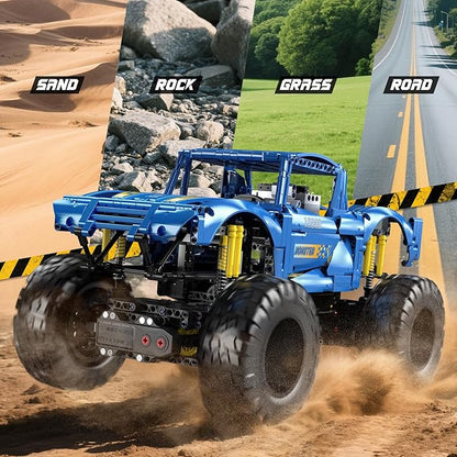 Mould King 18039 Monster Truck Building Sets Off-Road Climbing Car with Dual Control RC Buggy Bricks Toy for Teens &amp Adults Ages 14+ (1454+ Pieces)