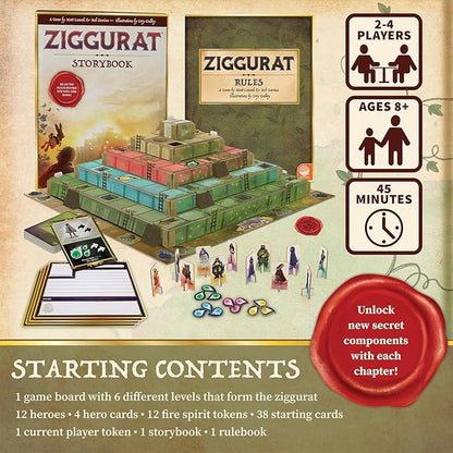 MindWare Ziggurat Cooperative Family Legacy Adventure Game by Matt Leacock &amp Rob Daviau Illustrated by Cory Godbey for Ages 8+