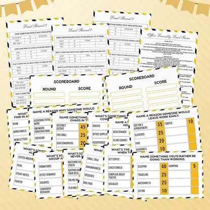 Office Party Friendly Feud Game with 2 Answer Buzzers Team Building Feud Cards for Family Game Night Fun Trivia Quiz for Work Staff Coworkers Groups