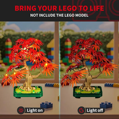 BRIKSMAX 2.0 Light Kit for Lego Japanese Red Maple Bonsai Tree -Innovative Led Lighting Compatible with Lego The Botanical Collection 10348 - Not Included Lego Set