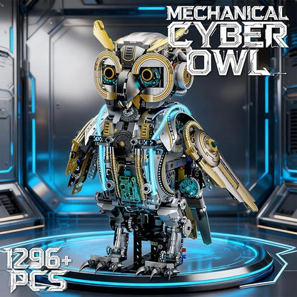 Mechanical Owl Building Blocks Engineering Construction Set for Kids and Adults Detailed Mechanical Model with Gears and Lights for Collectors
