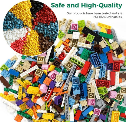 1000 Pieces Building Blocks Classic Stackable Base Plates 3 6.3 x 6.3 Blue Gray and Green Base Plates Compatible with All Major Brands