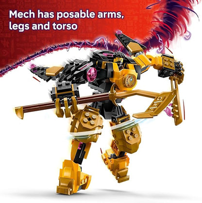 LEGO NINJAGO Arin’s Spinjitzu Battle Mech Building Toy - Ninja Building Set for Kids Ages 7+ - with Arin Baby Ryu &amp Villain Minifigures - Gift Idea for Boys Girls &amp Dragons Rising Fans -