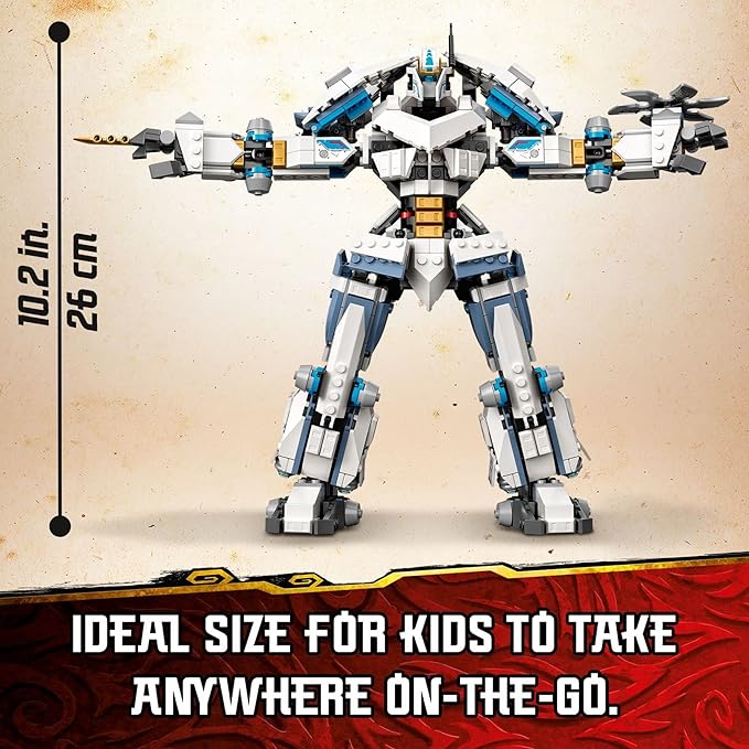 LEGO NINJAGO Legacy Zane’s Titan Mech Battle 71738 Action Figure Ninja Toy with Golden Jay Minifigure and Ghost Warriors Gifts for Kids Boys &amp Girls