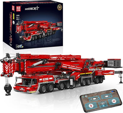 Mould King 17008 Technology Crane Building Set Large Heavy Duty Crane Truck Building Kits with 20 Motors APP Programmable Construction Vehicle Model Kit for Adult(8506+ PCS)