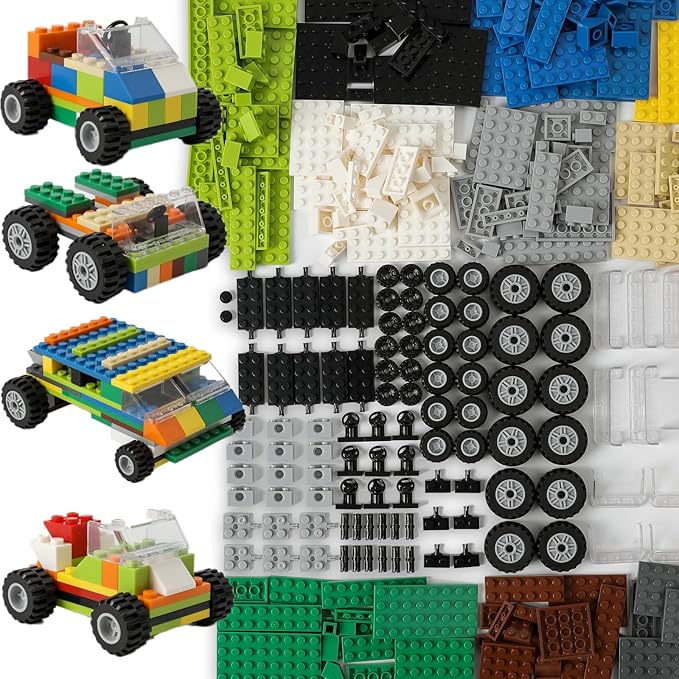 450pcs Wheels and Axles Set Including Wheels Windshield Traffic Light Vehicle &amp Truck Parts Classic Pieces &amp Accessories Compatible with Classic Brick Toys