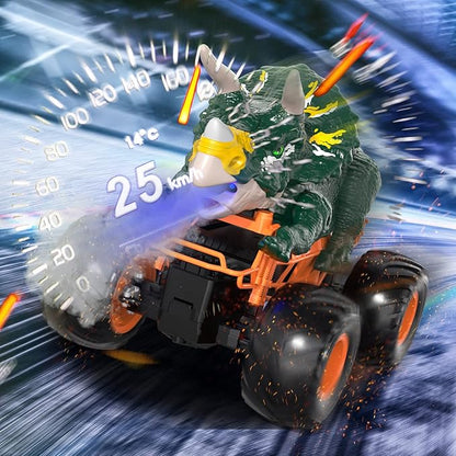 Bennol Remote Control Dinosaur Truck Toys for Kids Boys 3-5 4-7 2.4GHz RC Dino Car Toys with Light Sound &amp Spray Indoor Outdoor All Terrain Electric RC Monster Car Gifts for 3 4 5 8 10 12 Boys