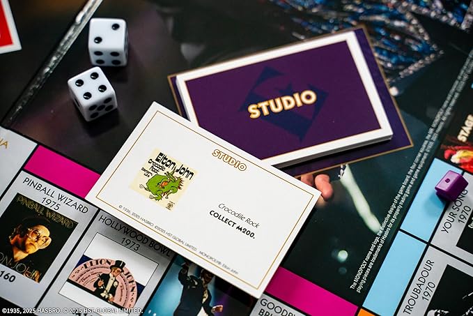 Monopoly: Elton John Play as Iconic Headgear Star Glasses &amp More Collect Legendary Career Moments Like Knighthood &amp Farewell Tour Officially Licensed Elton John Board Game