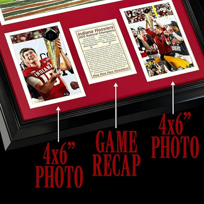 Indiana Hoosiers | 2025 CFP National Champions | Collectible Hoosier Football Memorabilia | Framed Picture &amp Photo Collage Gift Man Cave Wall Art Home &amp Room Decor | 2 Sizes &amp 2 Styles (
