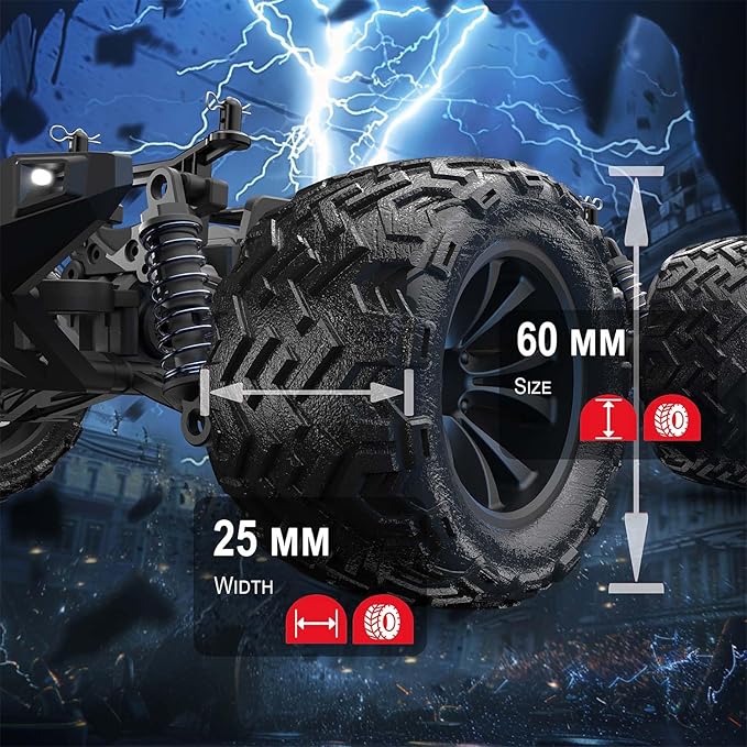 DEERC RC Cars High Speed Remote Control Car for Adults Kids 30+MPH 1:16 Scales 4WD Off Road RC Monster TruckFast 2.4GHz All Terrains Toy Trucks Gifts for Boys2 Batteries for 40Min Play