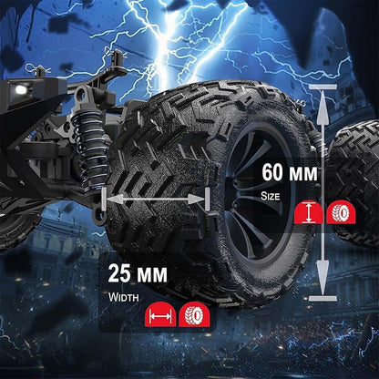 DEERC RC Cars High Speed Remote Control Car for Adults Kids 30+MPH 1:16 Scales 4WD Off Road RC Monster TruckFast 2.4GHz All Terrains Toy Trucks Gifts for Boys2 Batteries for 40Min Play