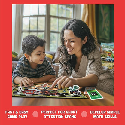 Raincorn Games - Dinosaur Rally Card &amp Dice Kids Board Game for Ages 4 - Family Games Classroom Activities for Kids Learning