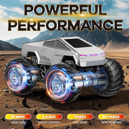 Remote Control Car Cyber RC Truck Toy 1:16 2.4GHz 4WD Off-Road Amphibious Waterproof Monster Truck for All Terrain Kids Birthday Gifts for Boys Girls Age 6 7 8 9 10 11 12 Year Olds