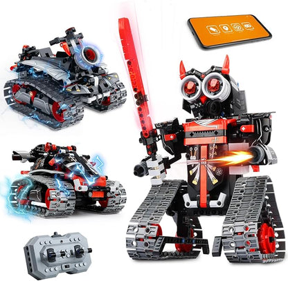 MagicKidz Robot Building Kits for Kids - STEM Birthday Gifts for 6 7 8 9 10 11 12+ Year Old Boys - 3 in 1 Robotics Toy with APP &amp Remote Control Coding Educational DIY Science Project