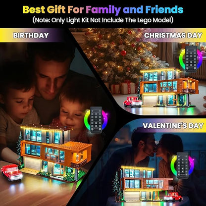 Upgraded Led Light Kit Compatible with Lego Twilight The Cullen House Building Set RC Version Compatible with Lego 21354 (Model Not Included)