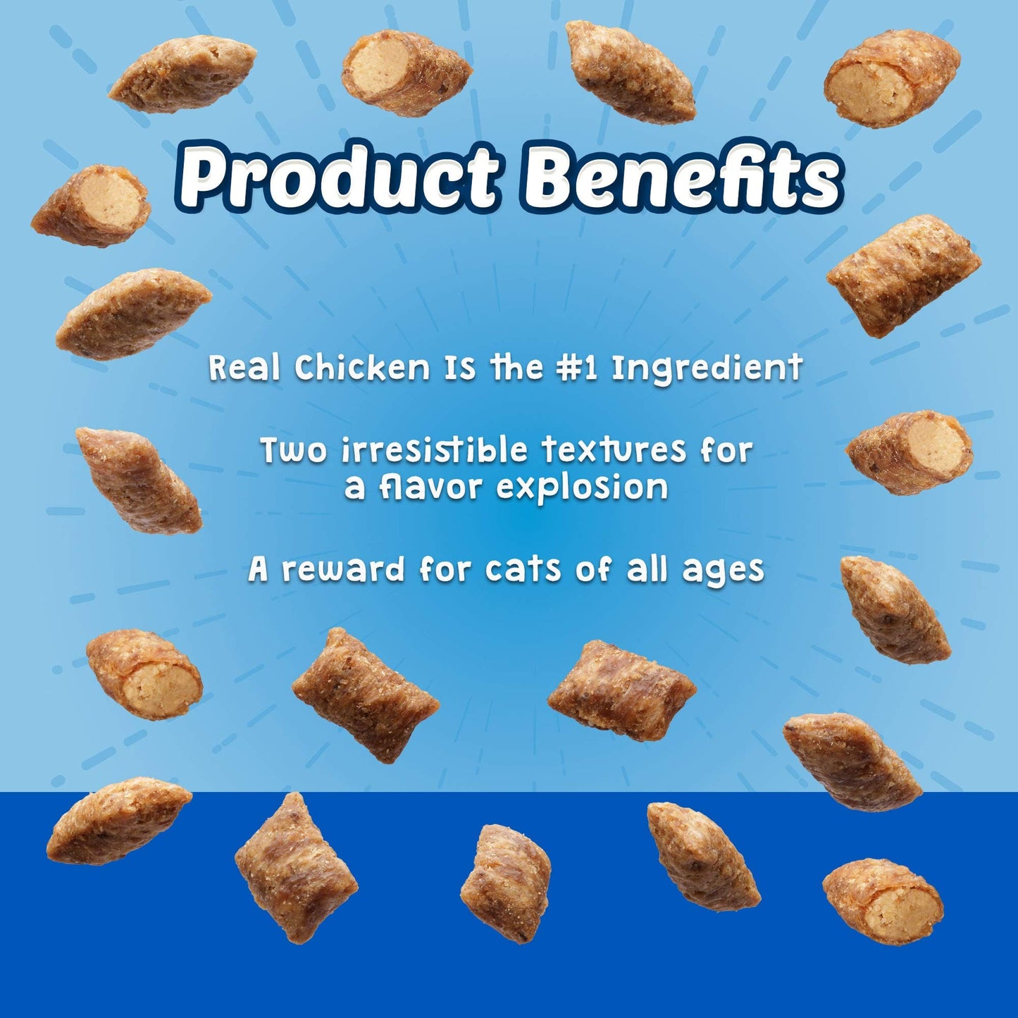 Blue Buffalo Bursts Crunchy & Creamy Cat Treats, Great for Training, Paw-Lickin' Chicken, 2-oz Bag ( 6 pack)