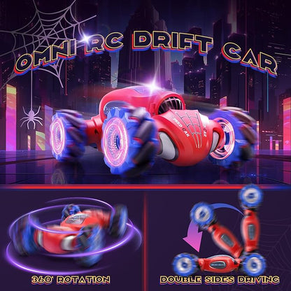 Dysaim Spider Remote Control Car Gesture Sensing RC Stunt Cars Toys for Boys Ages 4-12 360° Rotate Transform Drift with Lights Music Sprayer 2.4Ghz Hand Controlled Car Birthday Gifts
