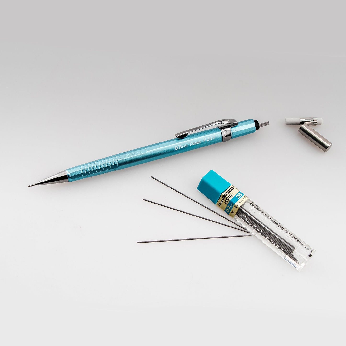 Pentel P207MBP3M Sharp Mechanical Drafting Pencil 0.7 mm Assorted Barrels 3/Pack
